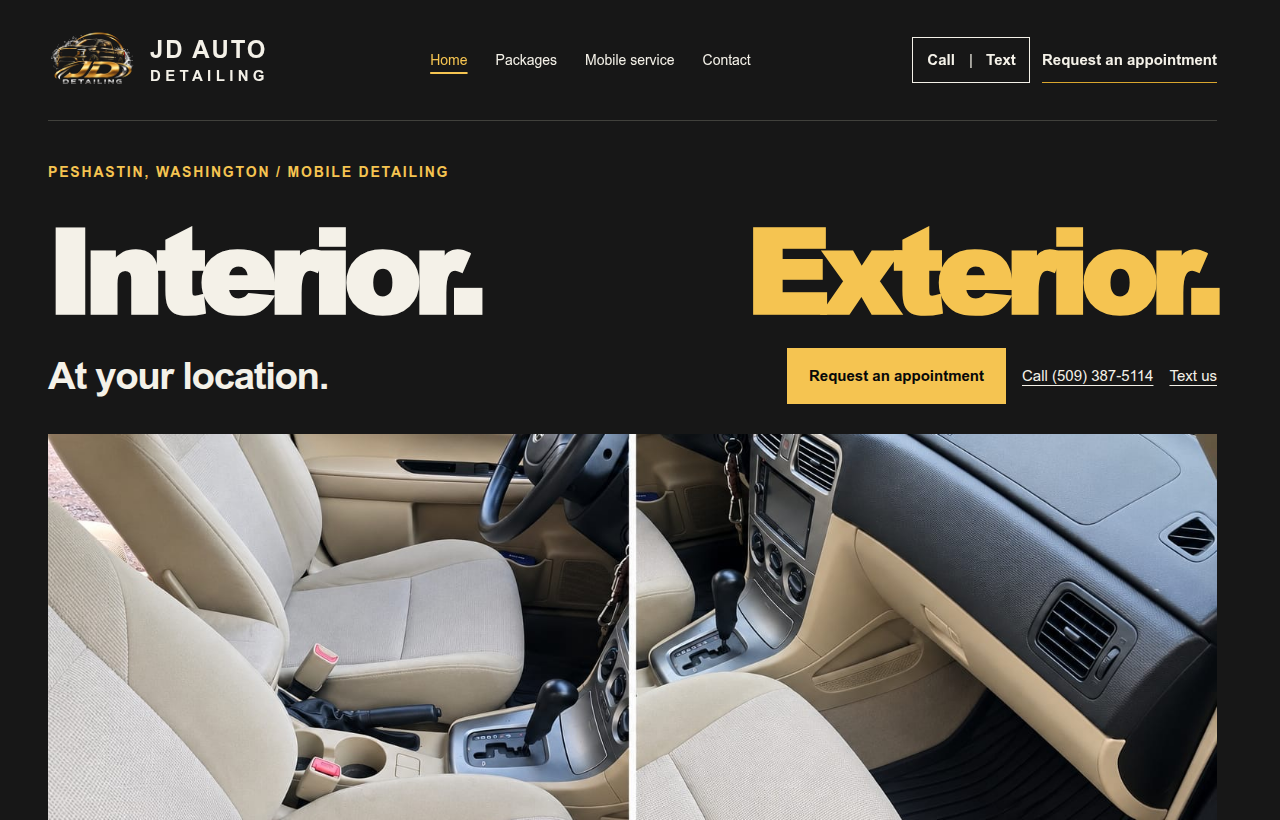 JD Auto Detailing website